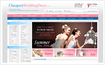 CheaspestWeddingDress.comWebsite design case