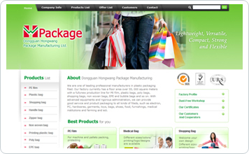bongguan hongwang package Manufacturing Ltd Website design case